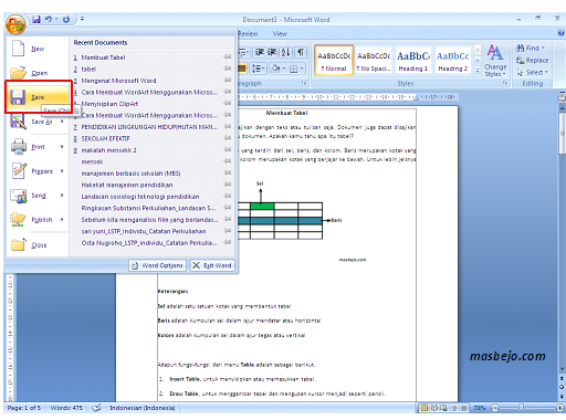 Cara Menyimpan Dokumen yang Sudah Selesai