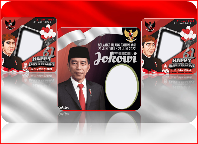 Bingkai Foto Ucapan Selamat Ulang Tahun Presiden Joko Widodo ke-61 Tahun 2022